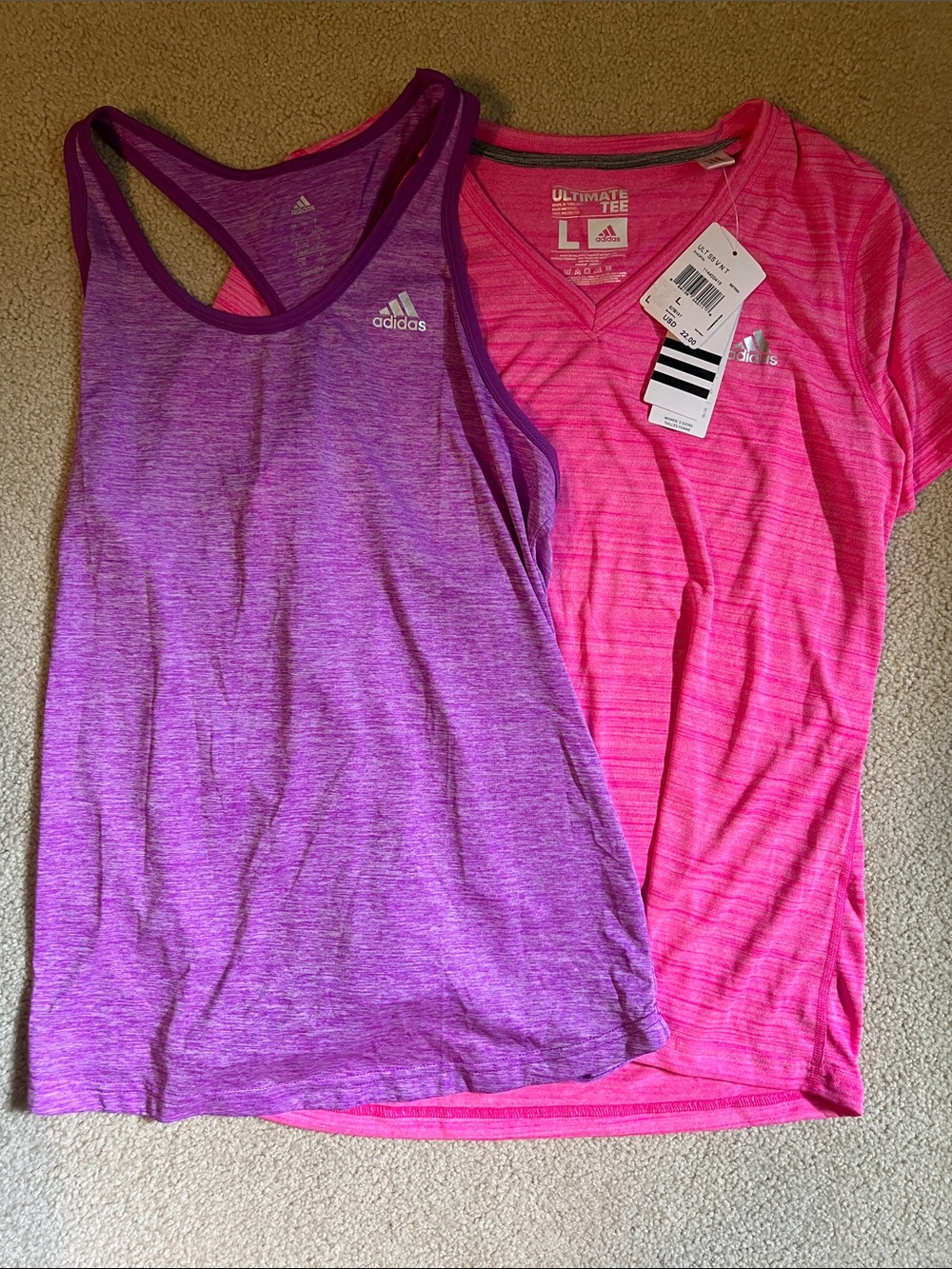 adidas Pink & Purple Women's Active Tank and Tee